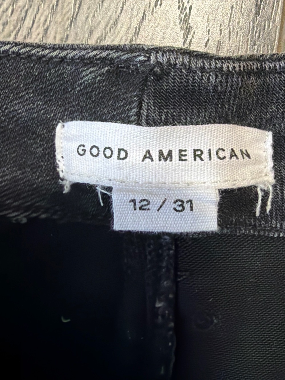 Good American Washed Black Straight-Leg Jeans with Frayed Side Detail - Picture 2 of 12